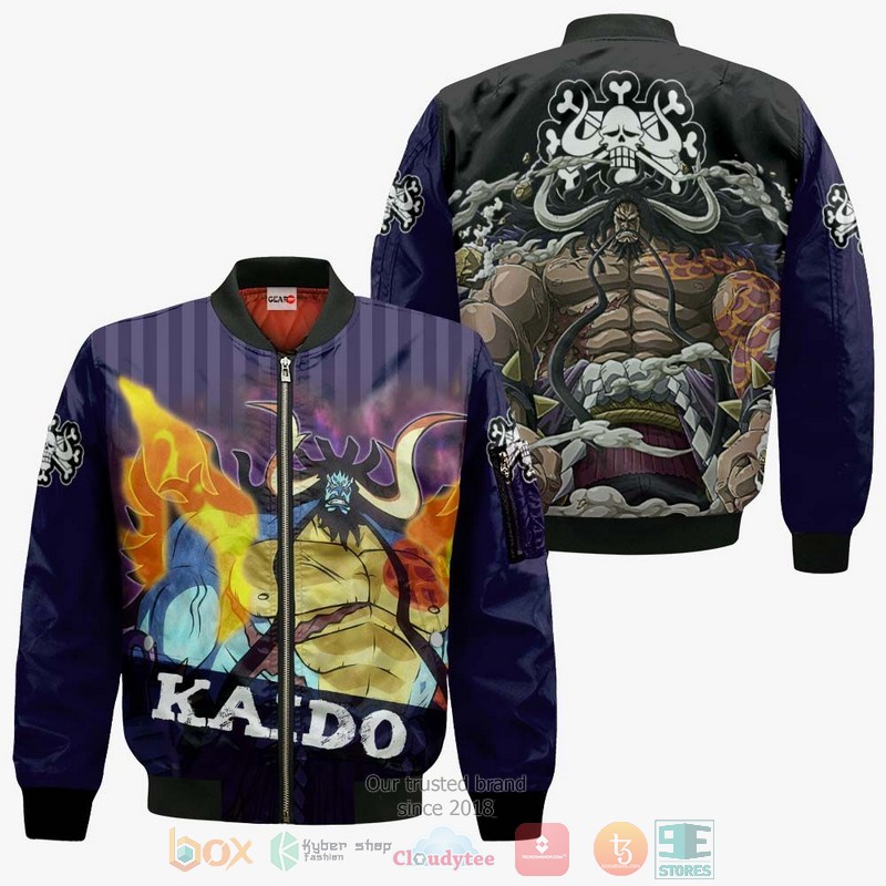 NEW Yonko Kaido One Piece Anime Full Printed 3D Sweater, Hoodie 4 Yonko Kaido One Piece Anime 3D Hoodie Bomber Jacket 1 2 3
