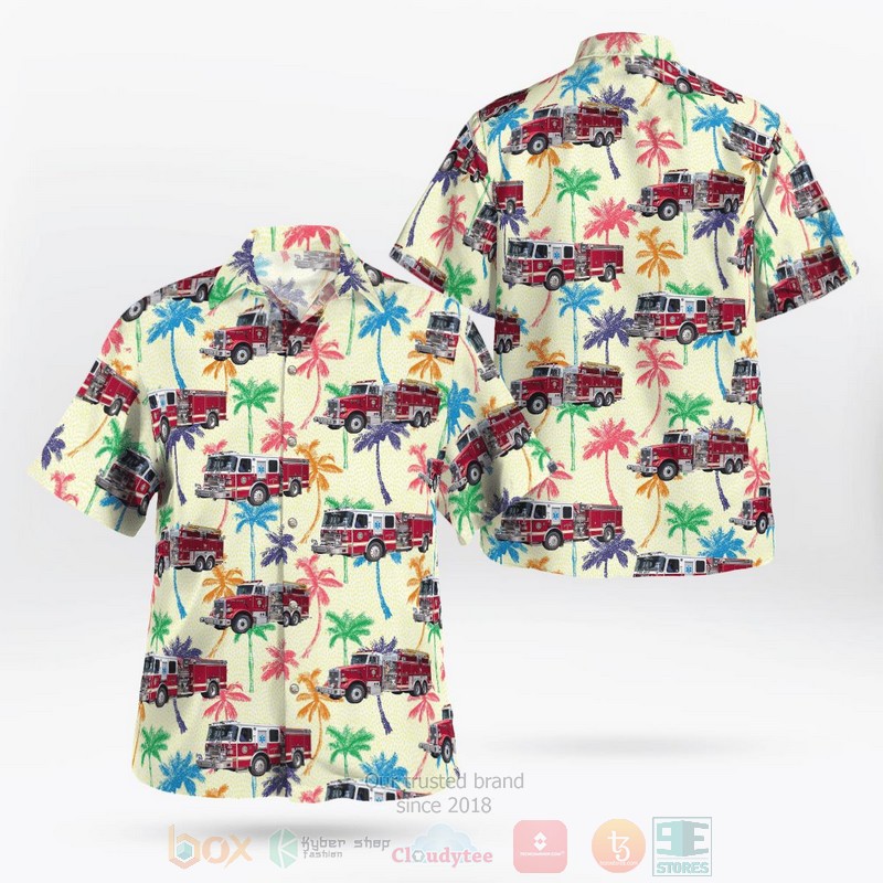 BEST York Beach, York County, Maine, York Beach Fire Department 3D Aloha Shirt word3