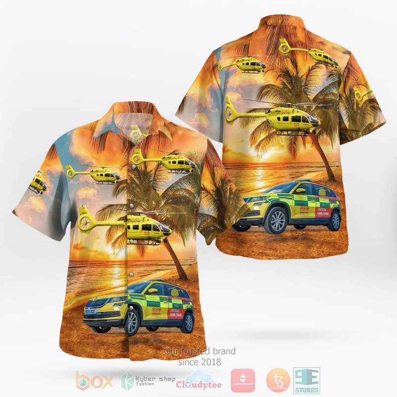 HOT Yorkshire Air Ambulance Car & Eurocopter EC 145T2 Hawaii Shirt 2 Yorkshire Air Ambulance Car Eurocopter EC 145T2 Hawaiian Shirt
