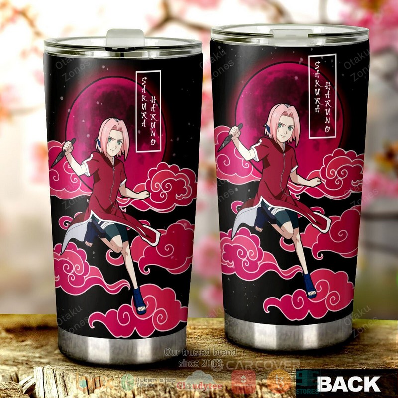 BEST Young Sakura Naruto Anime black Tumbler Cup 3 Young Sakura Naruto Anime black Tumbler 1 2