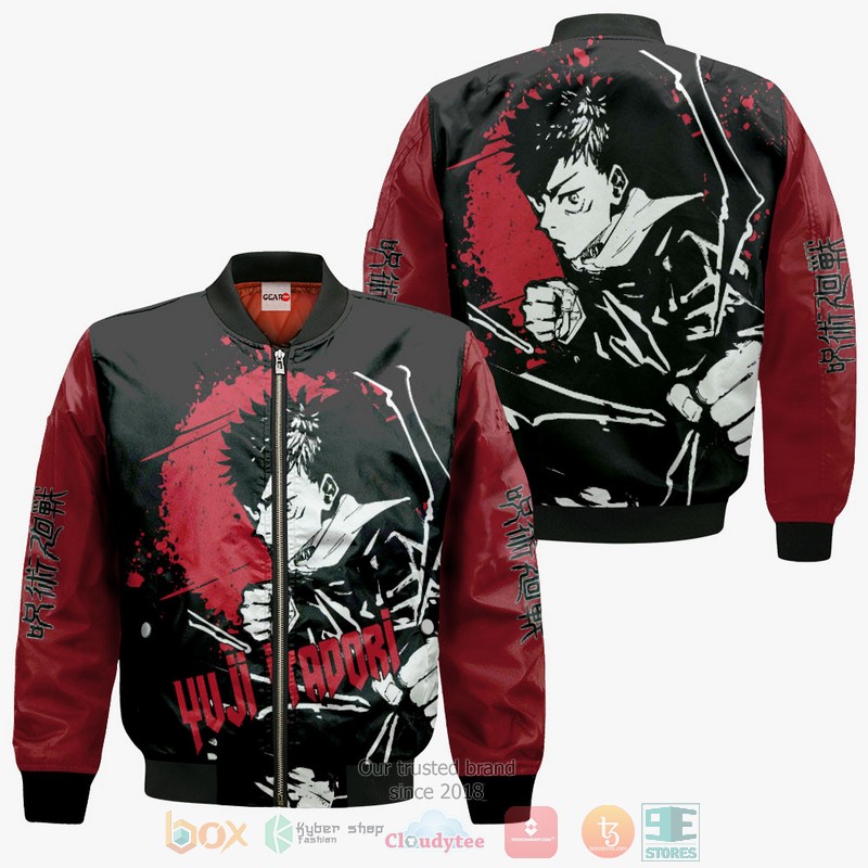 NEW Yuji Itadori Jujutsu Kaisen Anime Monochrome Full Printed 3D Sweater, Hoodie 4 Yuji Itadori Jujutsu Kaisen Anime Monochrome 3D Hoodie Bomber Jacket 1 2 3