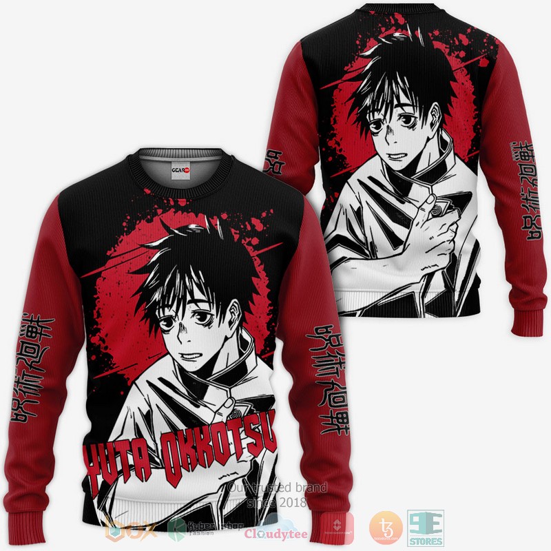 NEW Yuta Okkotsu Jujutsu Kaisen Anime Monochrome Full Printed 3D Sweater, Hoodie 2 Yuta Okkotsu Jujutsu Kaisen Anime Monochrome 3D Hoodie Bomber Jacket 1