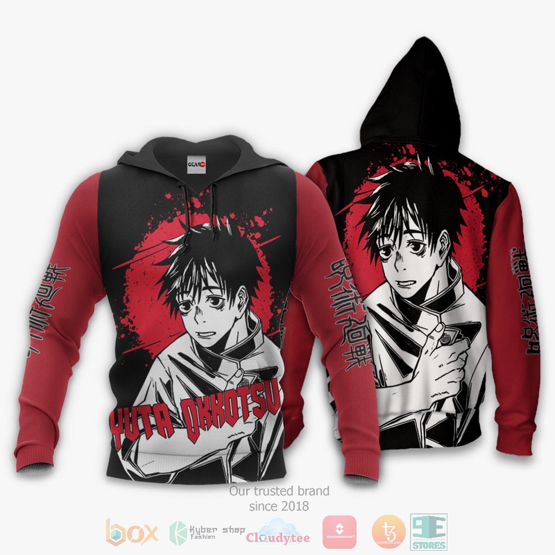 NEW Yuta Okkotsu Jujutsu Kaisen Anime Monochrome Full Printed 3D Sweater, Hoodie 3 Yuta Okkotsu Jujutsu Kaisen Anime Monochrome 3D Hoodie Bomber Jacket 1 2