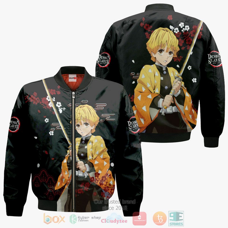 NEW Zenitsu Kimetsu Anime Japan Style Full Printed 3D Sweater, Hoodie 4 Zenitsu Kimetsu Anime Japan Style 3D Hoodie Bomber Jacket 1 2 3