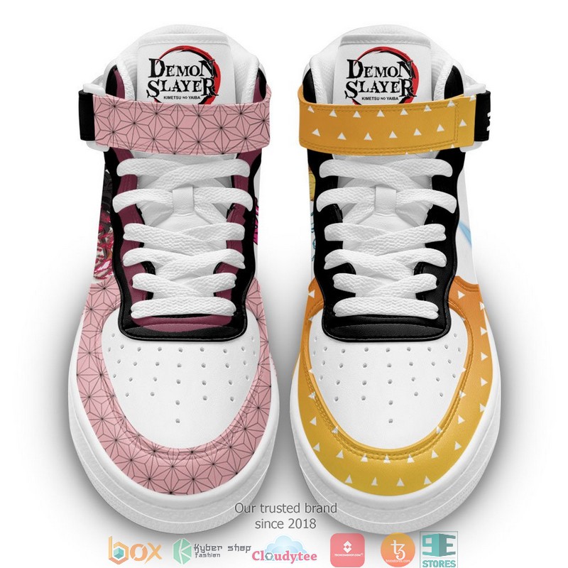 Zenitsu and Nezuko Anime Demon Slayer High Air Force Shoes 1