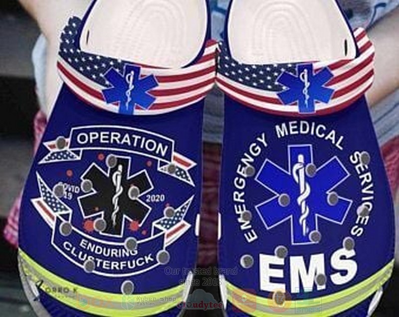 BEST Emergency Medical Services American Flag Crocs Shoes