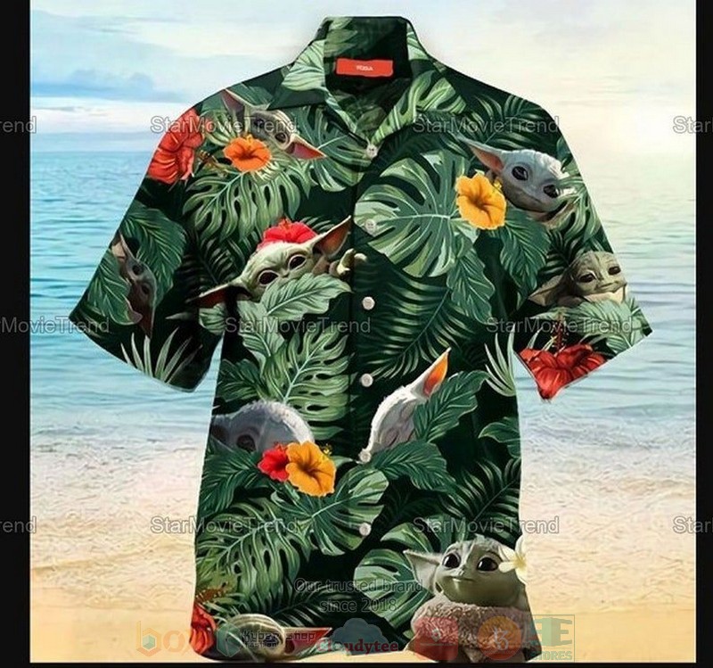 Baby Yoda Movies Star Wars Short Sleeve Hawaiian Shirt