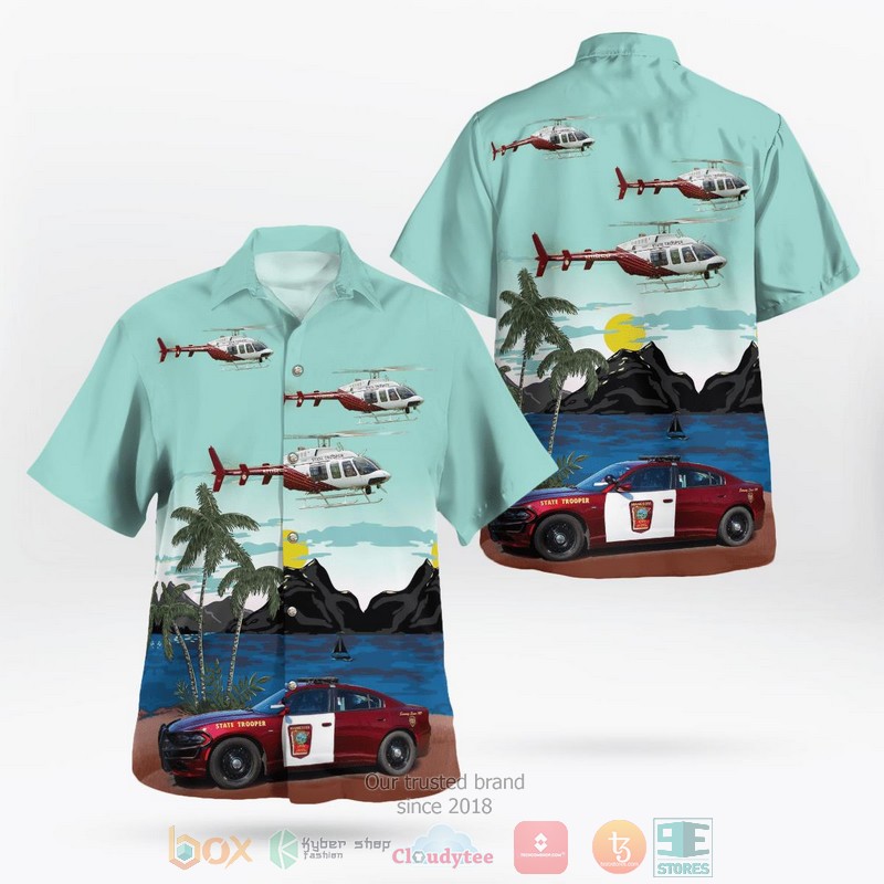 HOT Minnesota State Patrol Dodge Chargers & Bell 407 Hawaii Shirt 3 Minnesota State Patrol Dodge Chargers Bell 407 Hawaiian Shirt