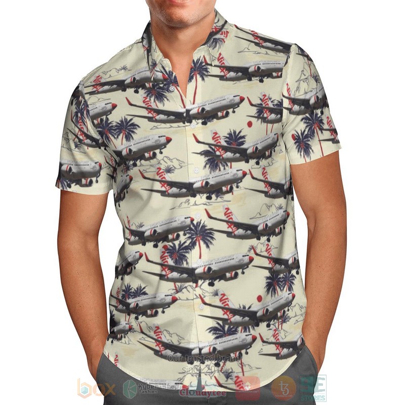 BEST Virgin Australia Airlines Boeing 737-7FE 3D Aloha Shirt 2 Virgin Australia Airlines Boeing 737 7FE Hawaiian Shirt 1