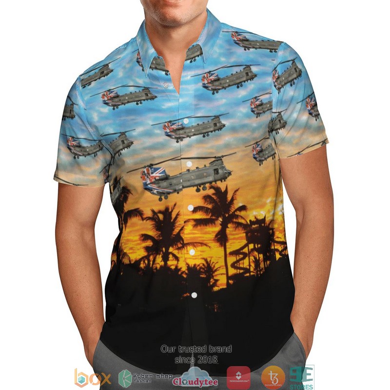 RAF Union Jack Boeing Chinook 40th Anniversary Limited Hawaiian Shirt 2 RAF Union Jack Boeing Chinook 40th Anniversary Limited Hawaiian Shirt word3