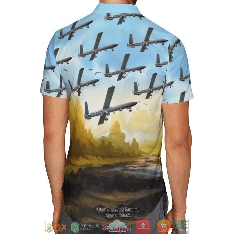 British Army Thales Watchkeeper WK450 Unmanned Aerial Vehicle Limited Hawaiian Shirt 3 British Army Thales Watchkeeper WK450 Unmanned Aerial Vehicle Limited Hawaiian Shirt word1