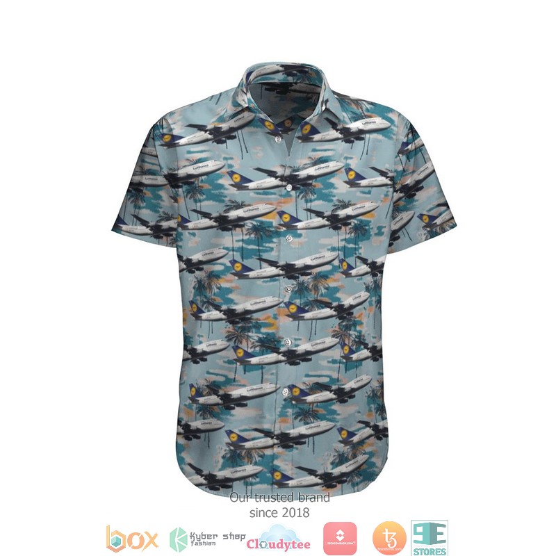 Lufthansa Boeing 747-400 Limited Hawaiian Shirt word2