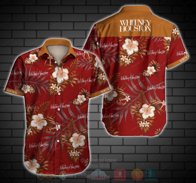 BEST Whitney Houston All Over Print Aloha Shirt 2 Whitney Houston Short Sleeve Hawaiian Shirt