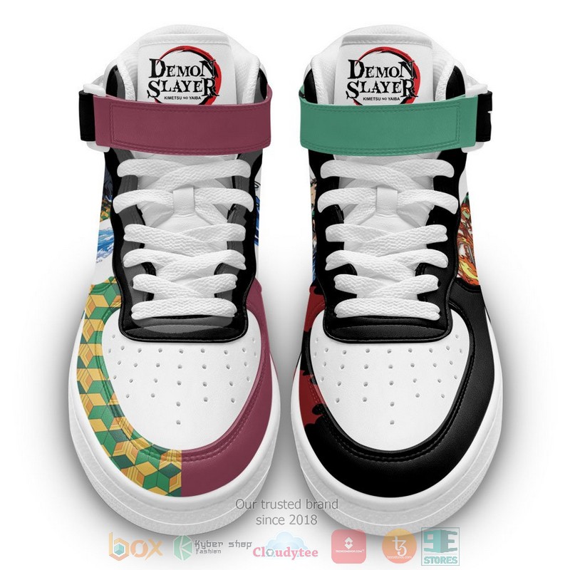 Tanjiro and Giyu Anime Demon Slayer High Air Force Shoes 1