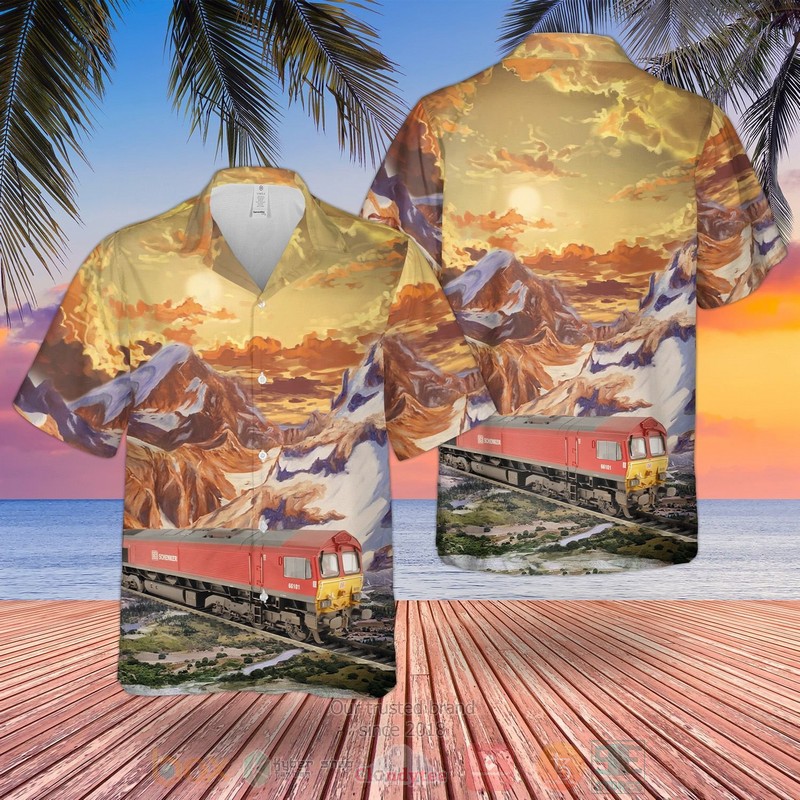 DB Schenker Class 66 Locomotive Train Hawaiian Shirt