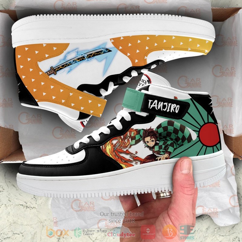 Tanjiro and Zenitsu Anime Demon Slayer High Air Force Shoes 1 2 3