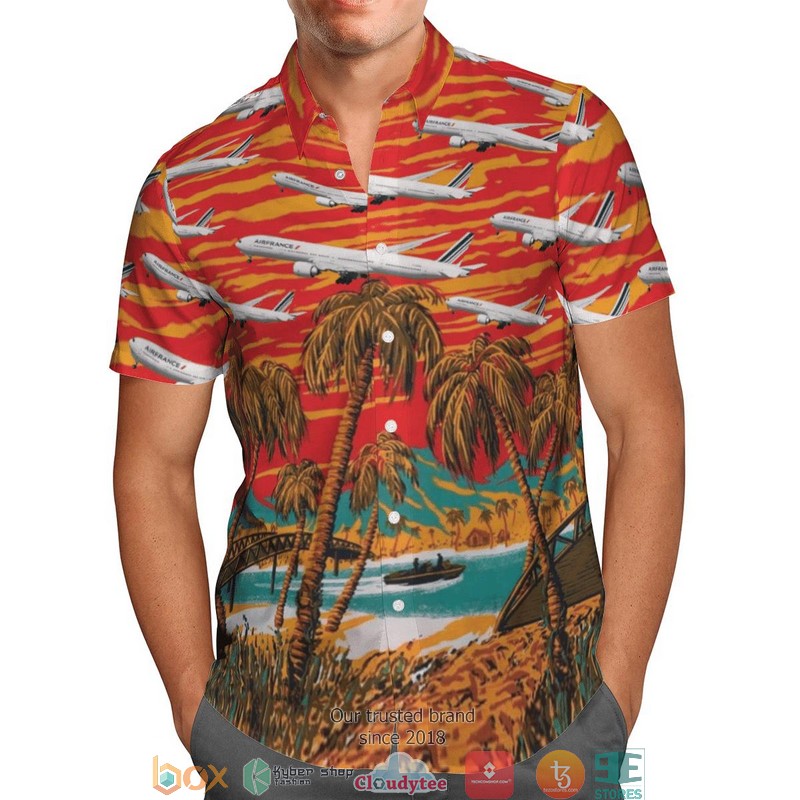 Air France Boeing 777-300ER Limited Hawaiian Shirt 2 Air France Boeing 777-300ER Limited Hawaiian Shirt word1