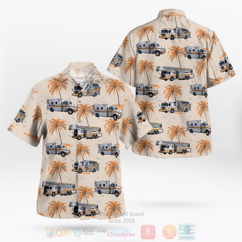 BEST Davie, Broward County, Florida, Davie Fire Rescue Department 3D Aloha Shirt word2