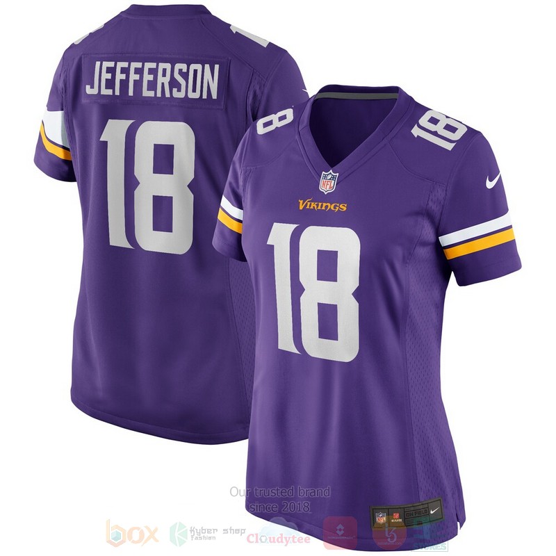 BEST Minnesota Vikings Justin Jefferson Purple Jersey Football word1