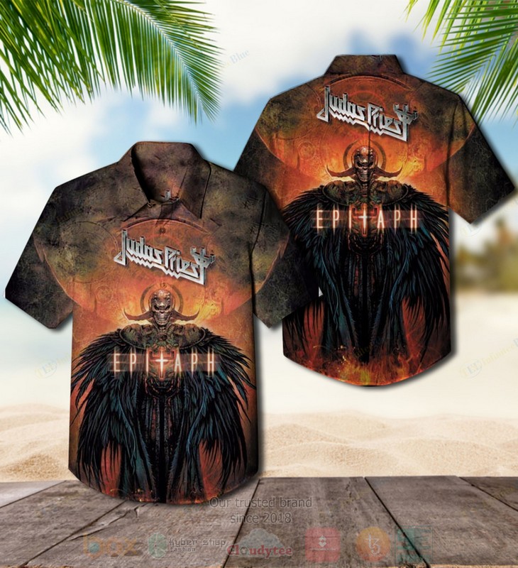 BEST Judas Priest Epitaph Album Aloha Hawaiian Shirt