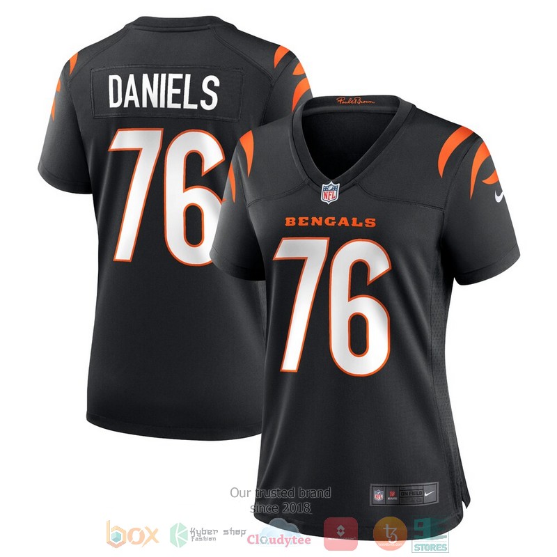 NEW Cincinnati Bengals Mike Daniels Black Football Jersey word1