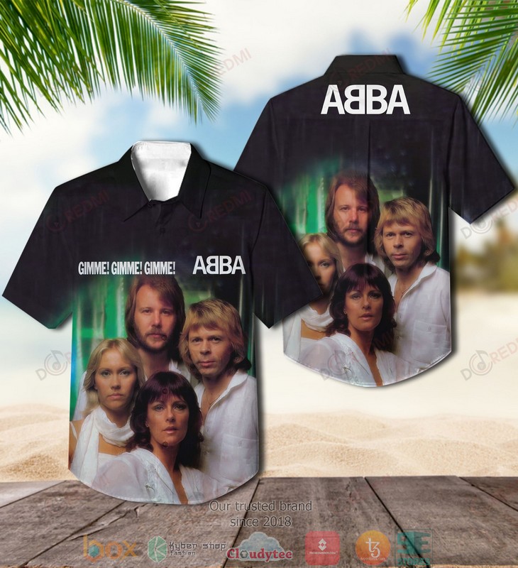ABBA Gimme Gimme Gimme Short Sleeve Hawaiian Shirt word3