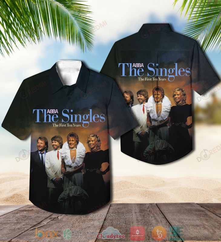 ABBA The Singles The First Ten Years Short Sleeve Hawaiian Shirt 3 ABBA The Singles The First Ten Years Short Sleeve Hawaiian Shirt word1