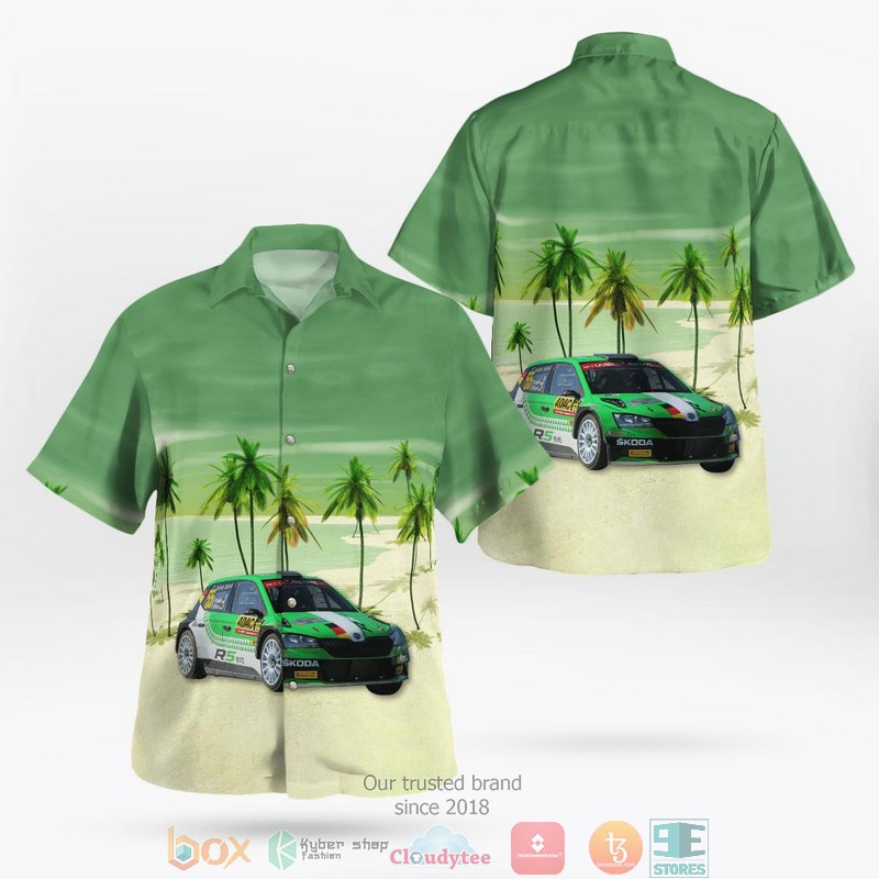 NEW ADAC Rallye Deutschland 2019 Skoda Fabia R5 Evo Aloha Shirt word2