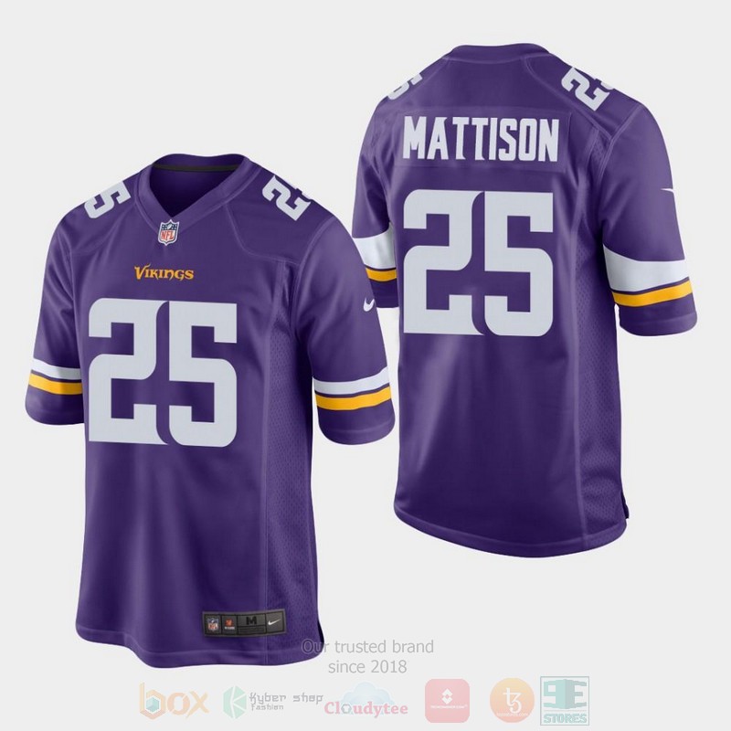 BEST Minnesota Vikings 25 Alexander Mattison 2019 Draft Purple Jersey Football word3
