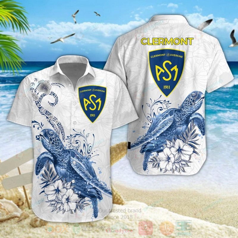 BEST ASM Clermont Auvergne Turtle Aloha Hawaiian Shirt, Short Pants
