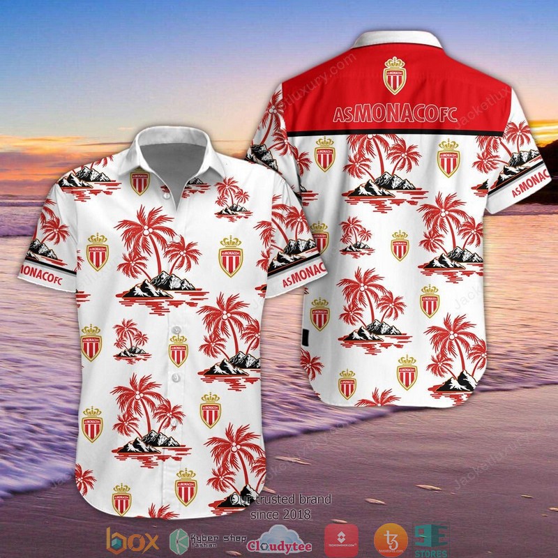 AS Monaco Hawaiian Shirt, Beach Short 5 AS Monaco Hawaiian Shirt, Beach Short word1