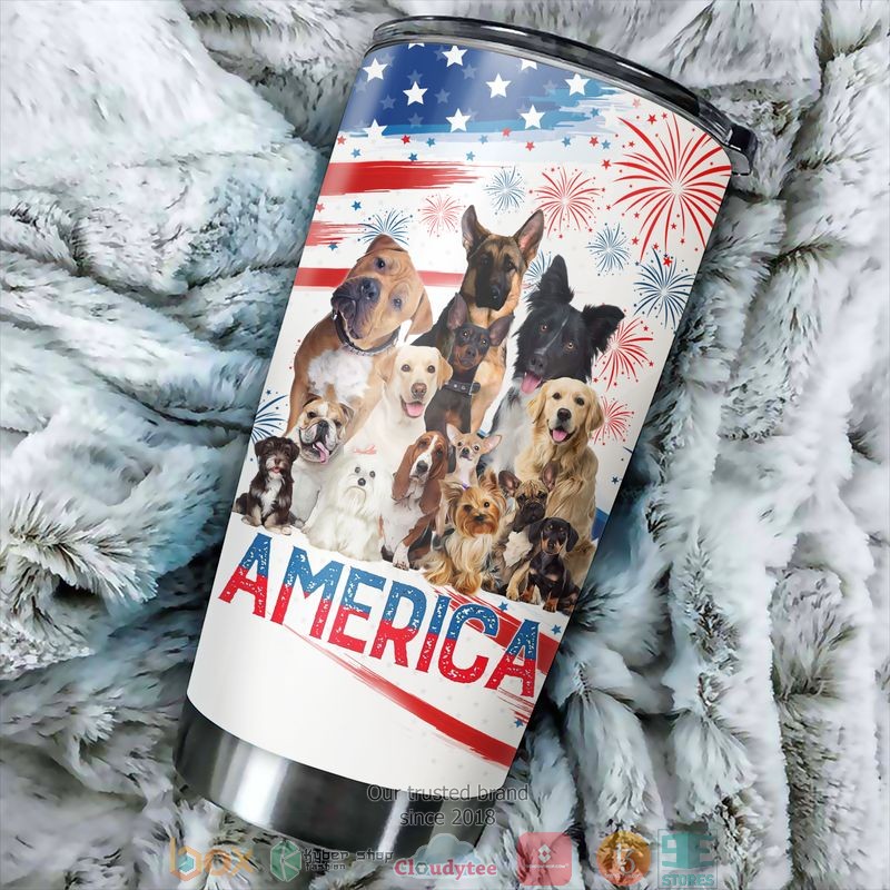 A bunch of dogs Independence day Tumbler