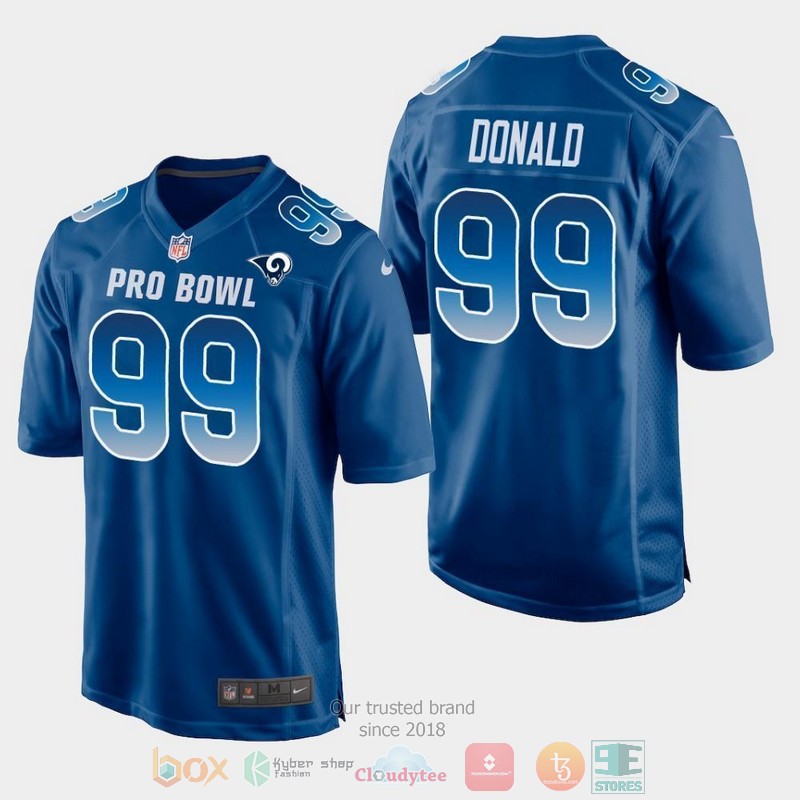 NEW Aaron Donald Los Angeles Rams NFC 2019 Pro Bowl Football Jersey word1