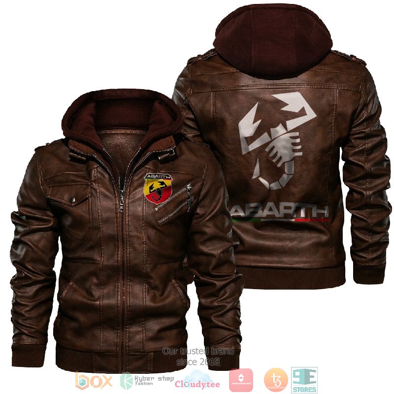 NEW Abarth PU Leather Jacket word1