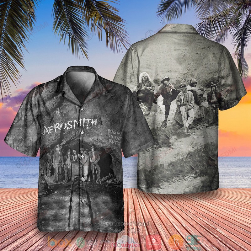 BEST Aerosmith Band Night In The Ruts Aloha Shirt word3