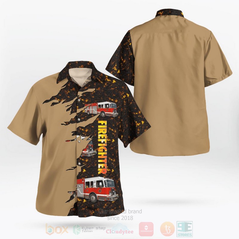 BEST Ajax Fire and Emergency Services, Ontario Pumper 3D Aloha Shirt word1