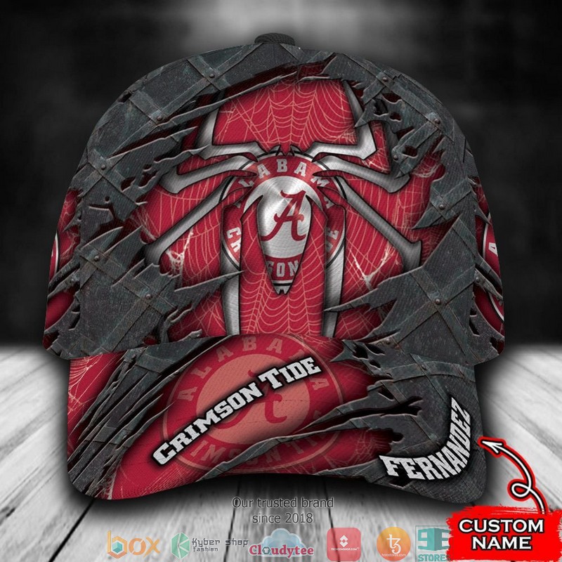 Alabama Crimson Tide Spiderman NCAA1 Custom Name Cap word1