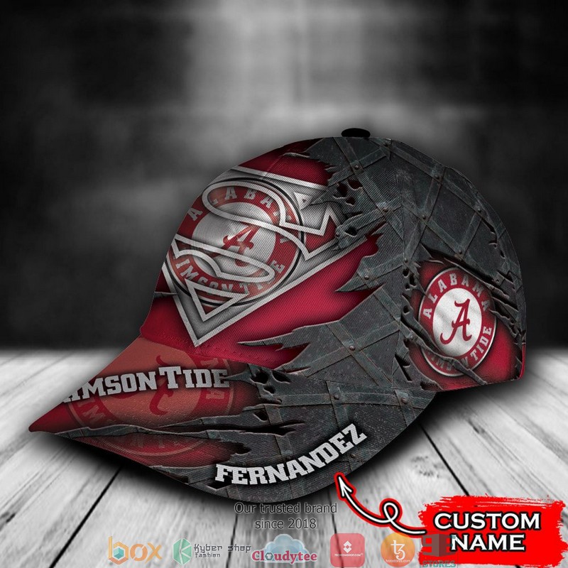 Alabama Crimson Tide Superman NCAA1 Custom Name Cap 3 Alabama Crimson Tide Superman NCAA1 Custom Name Cap word3