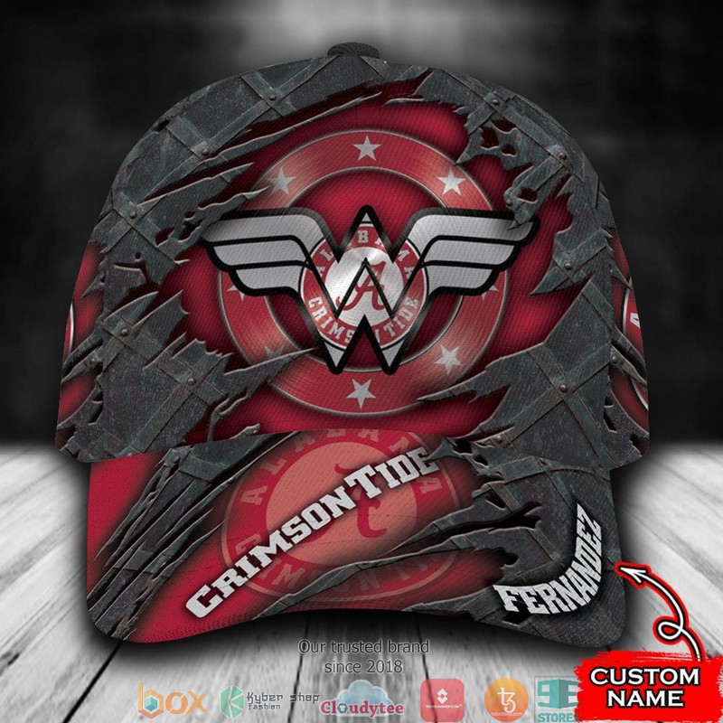 Alabama Crimson Tide Wonder Woman NCAA1 Custom Name Cap word1