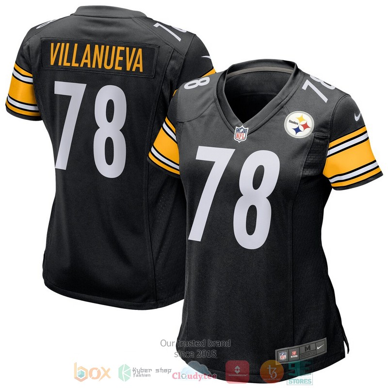 NEW Alejandro Villanueva Black Pittsburgh Steelers Football Jersey word1