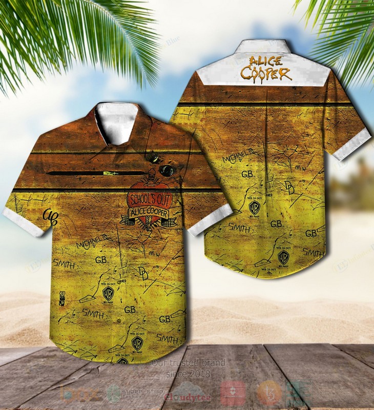BEST Alice Cooper-School's Out Album Aloha Hawaiian Shirt word3