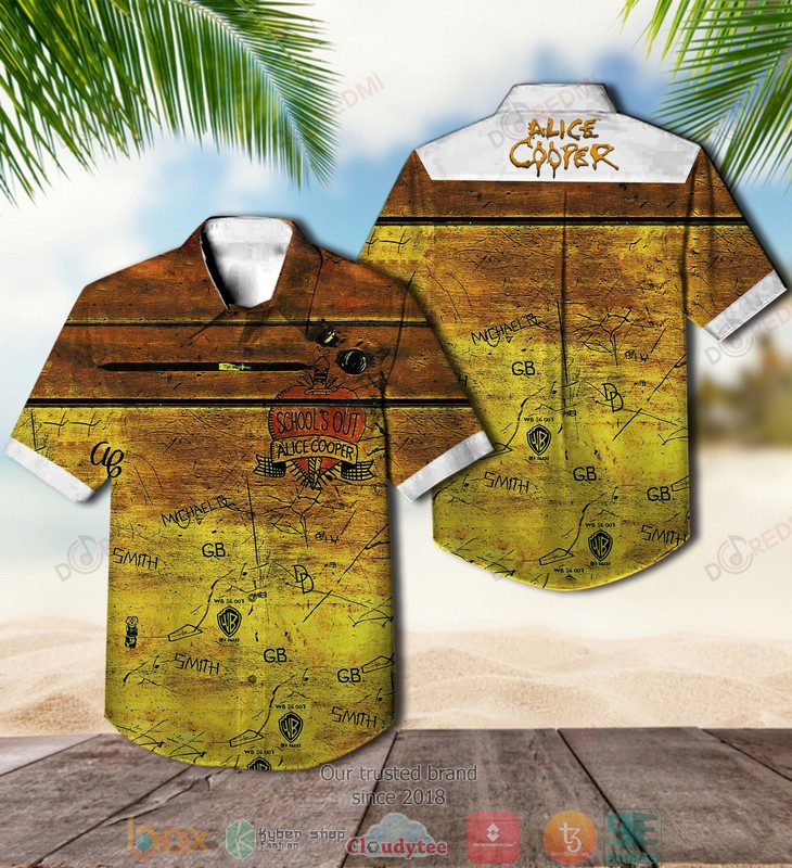 Alice Cooper School's Out Single Short Sleeve Hawaiian Shirt 2 Alice Cooper School's Out Single Short Sleeve Hawaiian Shirt word3