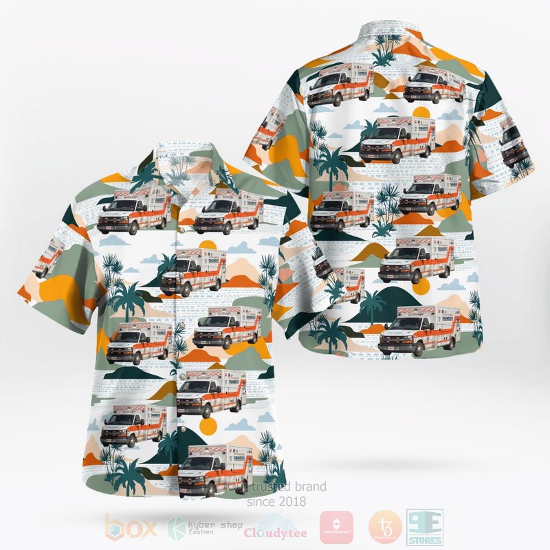 BEST Allentown, Pennsylvania, City of Allentown EMS Ambulance 3D Aloha Shirt word3
