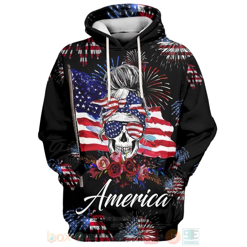 BEST America Independence Day Skull All Over Print Shirt, Hoodie word3