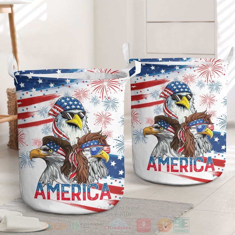 BEST American Eagle Flag Independence Day Clothes Basket