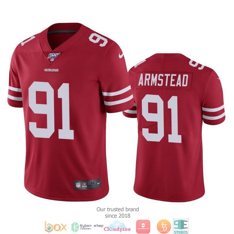 Arik Armstead San Francisco 49ers 100th Season Football Jersey Red 2 Arik Armstead San Francisco 49ers 100th Season Football Jersey Red word1