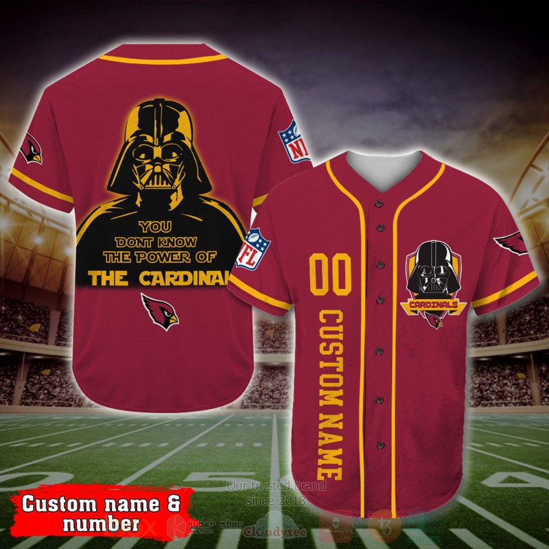 BEST Arizona Cardinals, Darth Vader Custom AOP Baseball Jersey word1