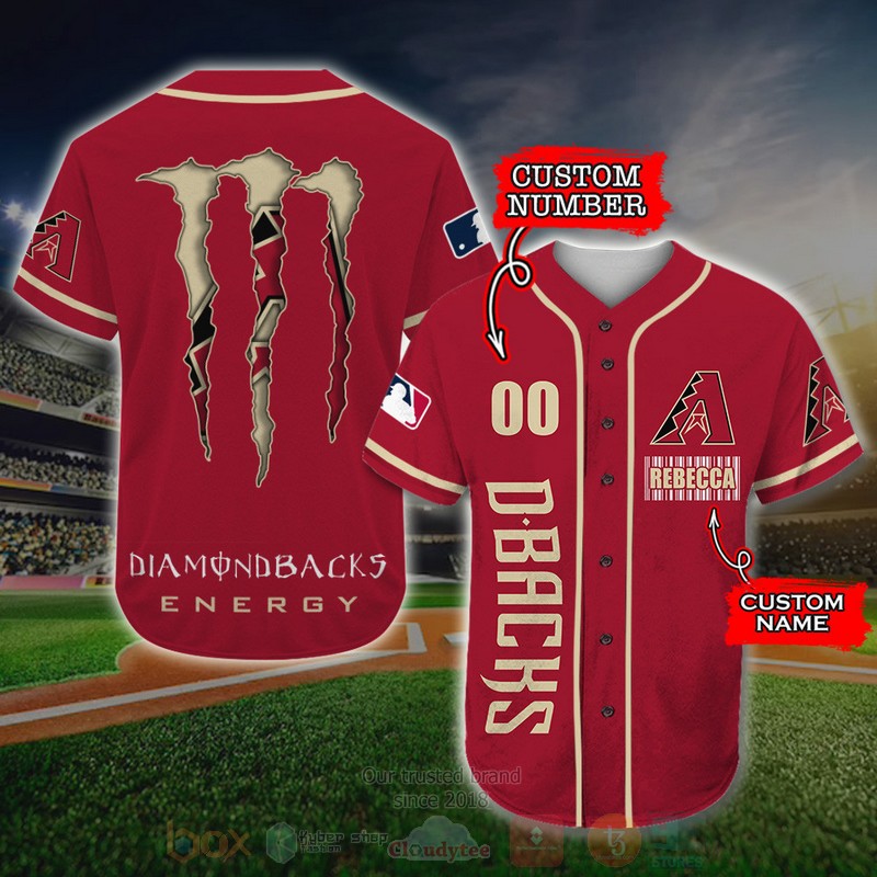BEST Arizona Diamondbacks, Monster Energy Custom AOP Baseball Jersey word1