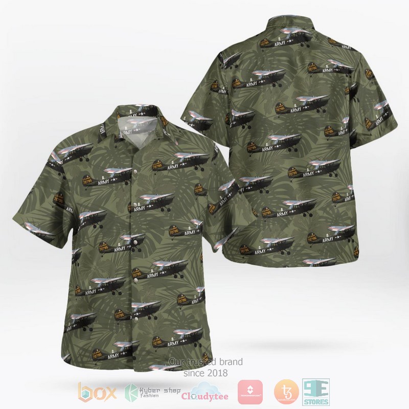 BEST Army Cessna O-1 Bird Dog green Hawaii Shirt word1