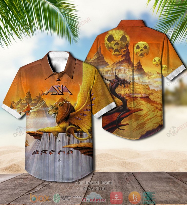 Asia band Arena Short Sleeve Hawaiian Shirt word1